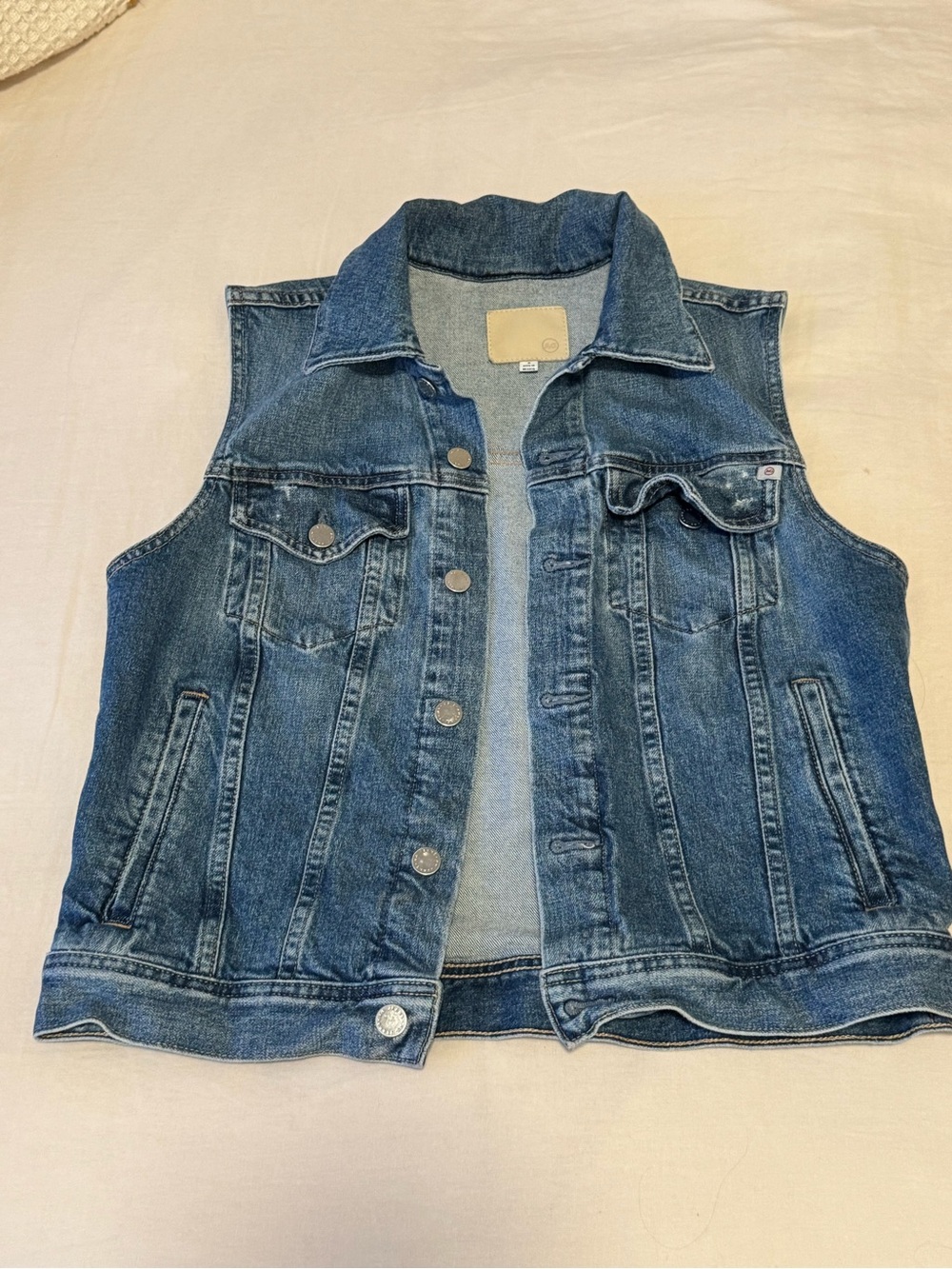 Classic Blue Denim Vest - Sleeveless Trucker Style